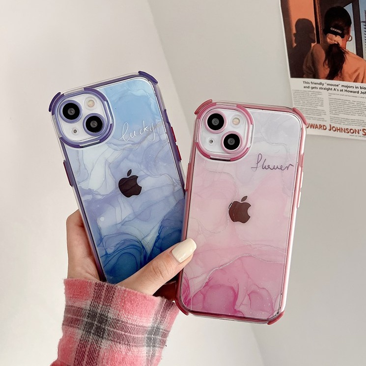 Purple Staryy Sky Casing hp IPhone 11 12 13 14 Pro Max 14 Plus Shockproof Motif Langit Berbintang Ungu Pink CASE IPHONE 11