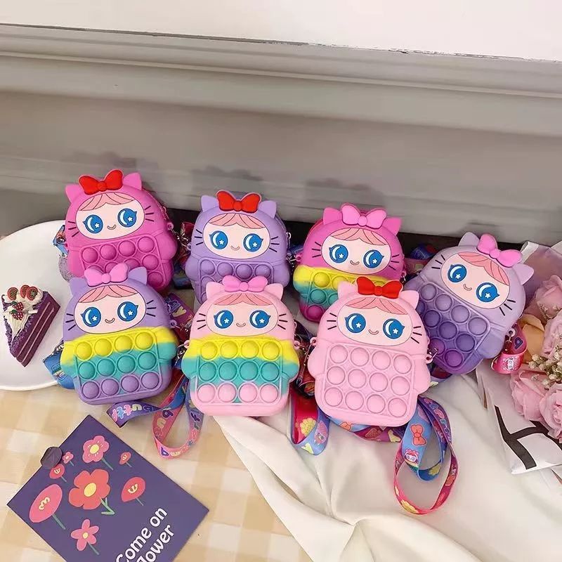 Tas Pop It Anak Seri Girl Pita Lucu Import