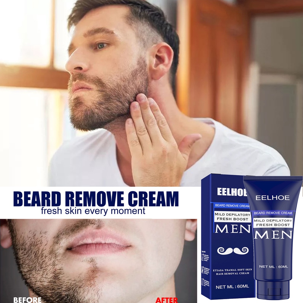 EELHOE Krim Penghilang Bulu pria Permanen Hair Removal Cream Brewok  Perontok bulu Cepat Aman Tanpa Efek Samping Hair Removal Cream 60ml