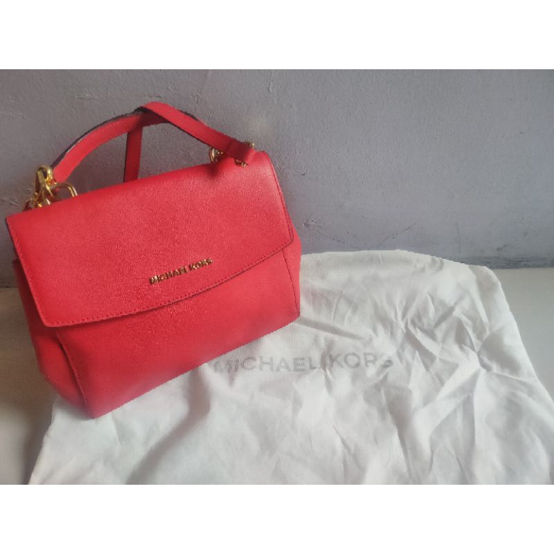 preloved Michael Kors (MK) Ava XS Top Handle Crossbody Red