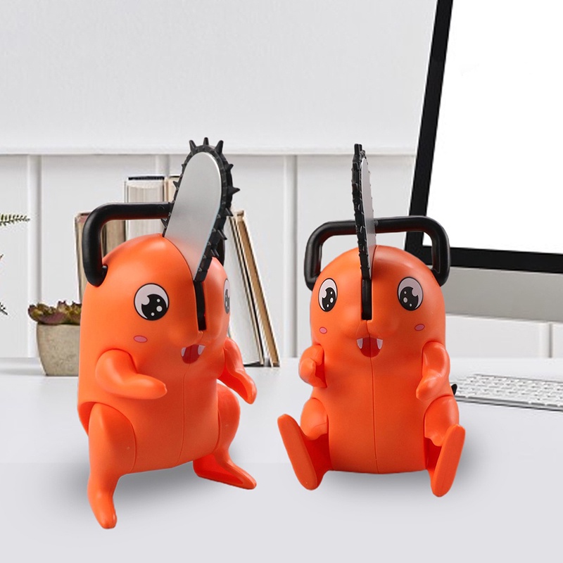 Mainan Boneka Figure Model Anime Saw Man Pochita Bahan PVC Ukuran 11cm Untuk Dekorasi Meja