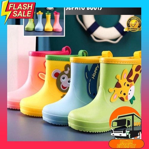 Sepatu Boot Karet Anak Perempuan Laki Air Hujan Anti Slip Boat Spatu Bot Karet Buts Sapatu Boots Cow