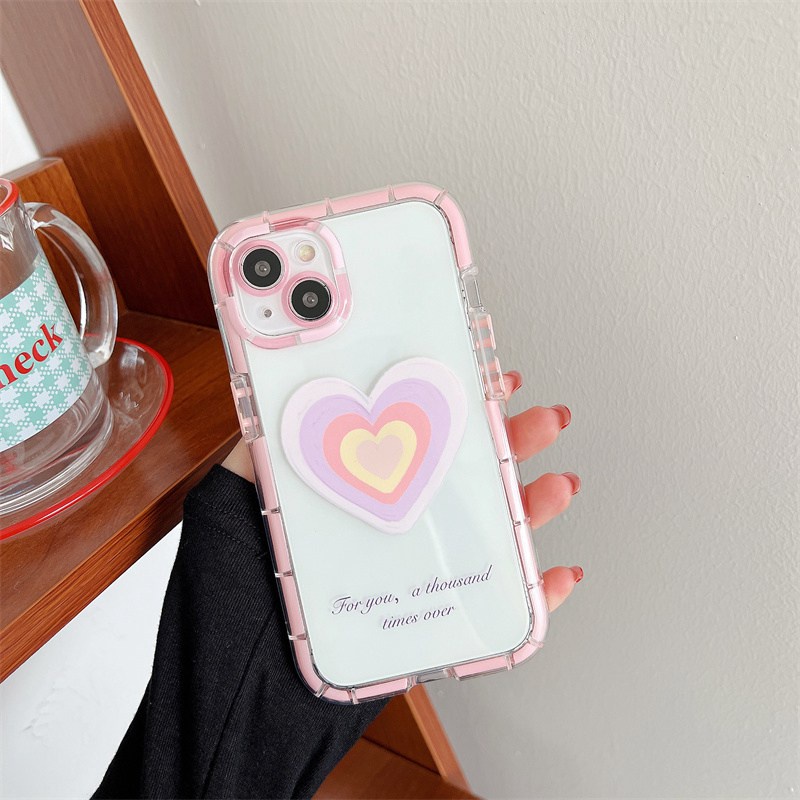 Bersinar Pada Malam Hari Bercahaya Soft Case untuk IPhone 14 Plus Xr Xs Max Ip Apple IPhone 11 12 13 14 Pro Max Wanita Lucu INS Cover Ungu Pink Lovely