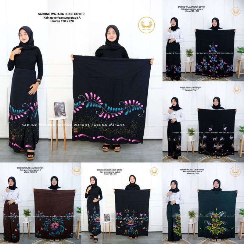 SARUNG BATIK WANITA LUKIS TERBARU TERLARIS DAN  KEKINIAN ASLI PEKALONGAN/SARUNG BATIK AQIL/SARUNG MBAK SANTRI ADEM DAN TEBAL MOTIF BUNGA BUNGA