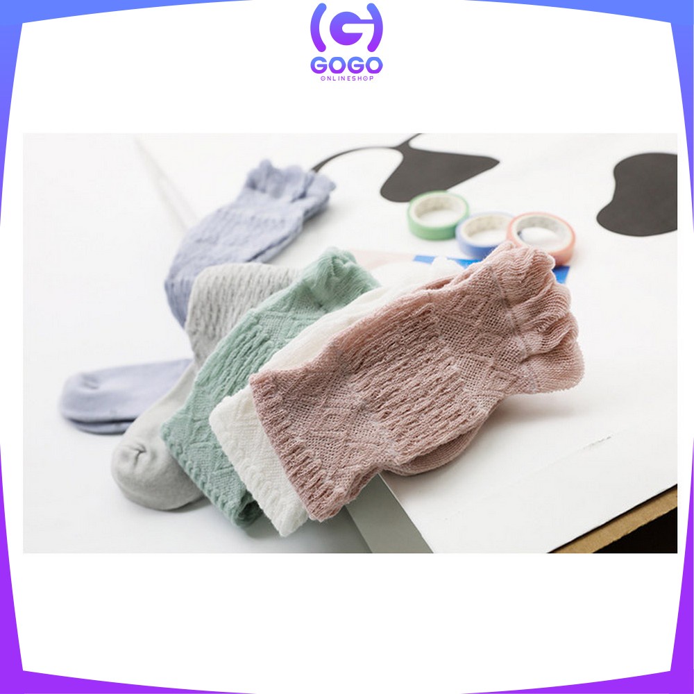 GOGO-P211 Kaus Kaki Panjang Anak Anti Nyamuk Polos / Kaos Kaki Panjang Model Jaring Bayi Korea Lucu / Baby Sock Kids