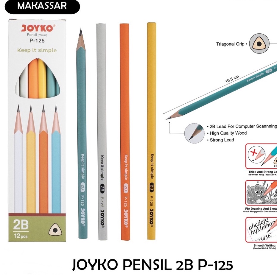 

Pensil 2B Joyko P-125 Warna Warni Pensil Joyko 2B Candy MS