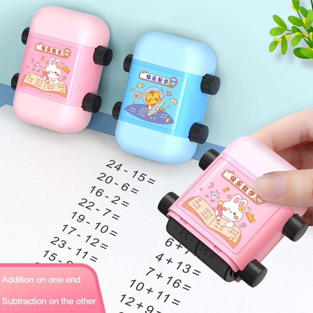 【 ELEGANT 】 Stempel Soal Latihan Perkalian Dan Pembagian Seal Stamp Perlengkapan Siswa Roller Seal Scroll Stamp Latihan Matematika Math Perkalian Dan Pembagian Seal