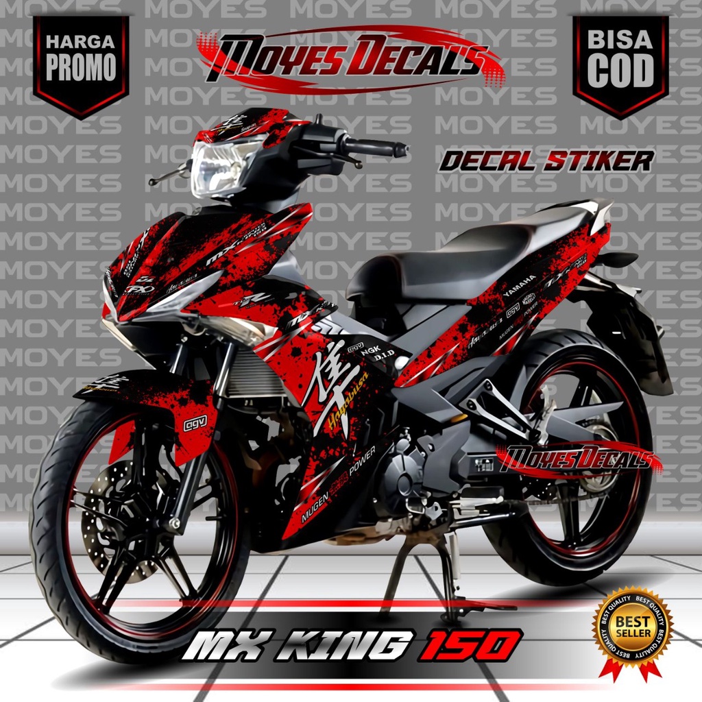 Decal MX KING 150 Old Motif Hayabusa Warna Merah