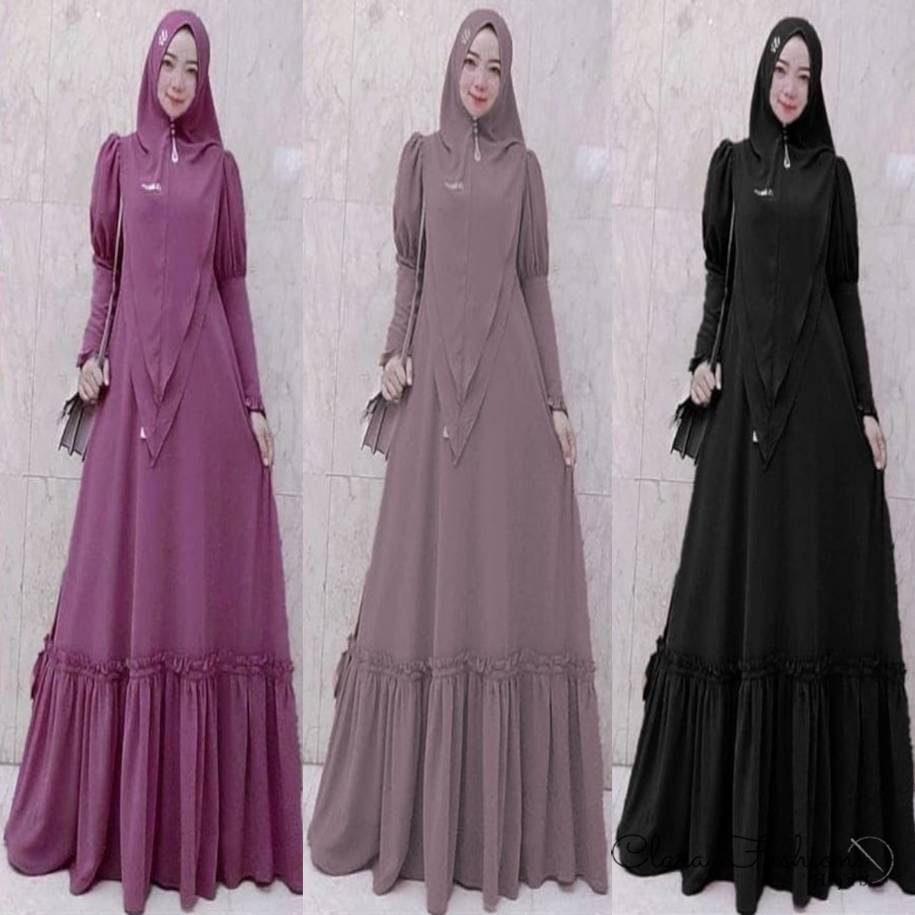 Baju Syari Mewah Dan Elegant Bahan Cerutty mix Puring Busui Friendly LD 102 PB 140 PT 58 gamis syar'