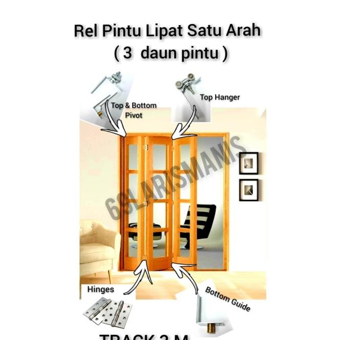 Jual Rel Folding Door / Partisi Pintu Lipat Set 3Daun (3:0), Rel 3 ...