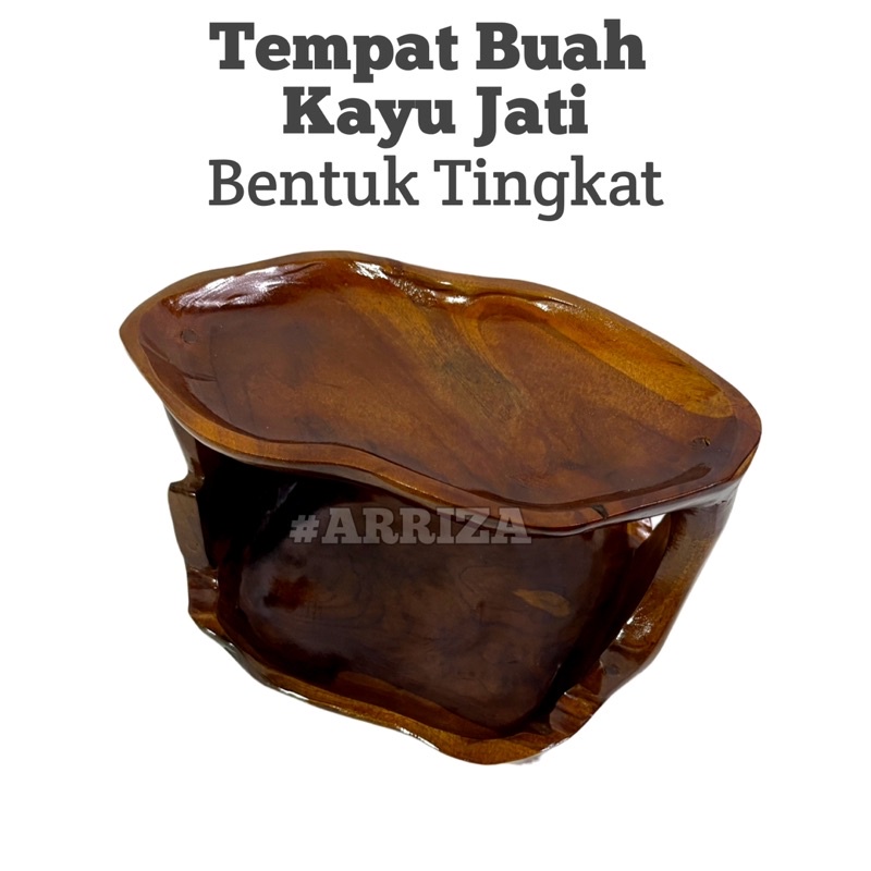 Tempat Buah Kayu Jati Model Tingkat