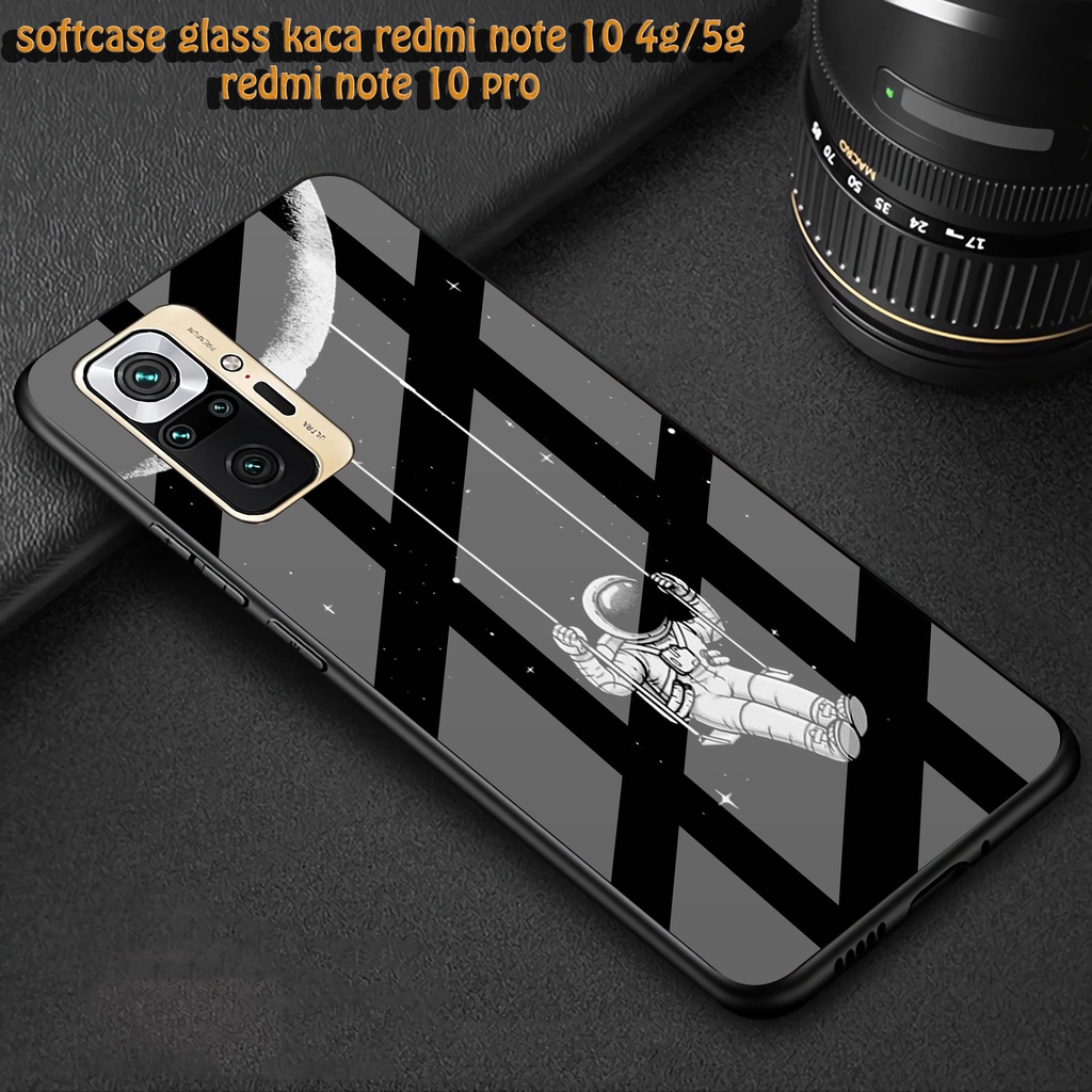 Softcase Glass Kaca REDMI NOTE10 [4G]- Case Hp Pelindung Handphone REDMI NOTE 10 [5G] [ A64].
