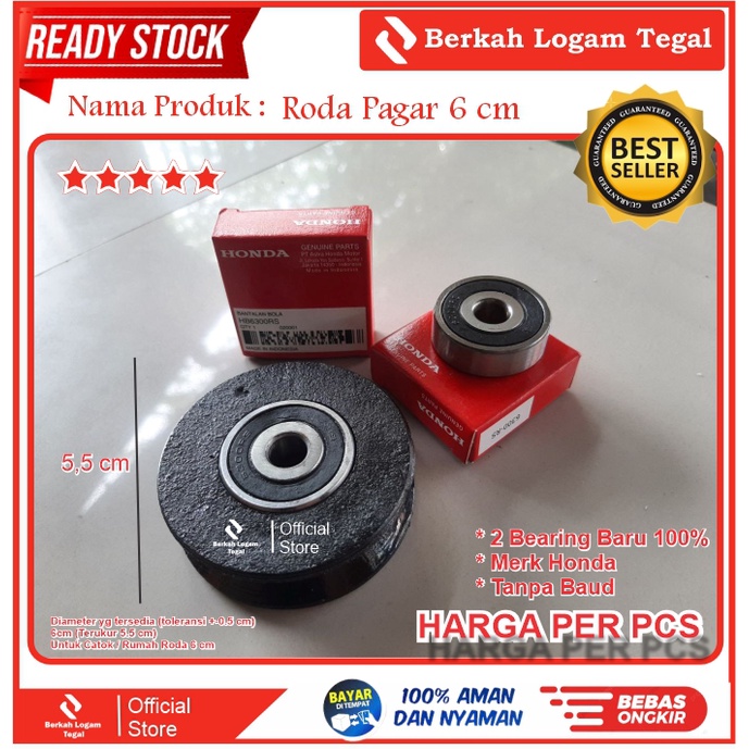 Roda Pagar 6 Cm Tanpa Rumah Roda Bearing 100% Baru