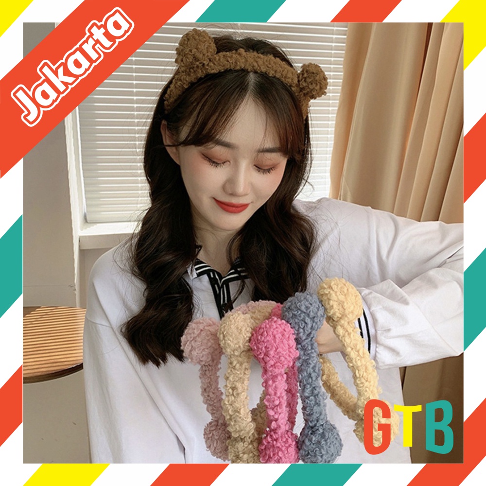 ❤️GTB❤️ Bando Kartakter Telinga Beruang Bear bulu korea kekinian Bandana bando handuk Aksesoris Rambut Import R847