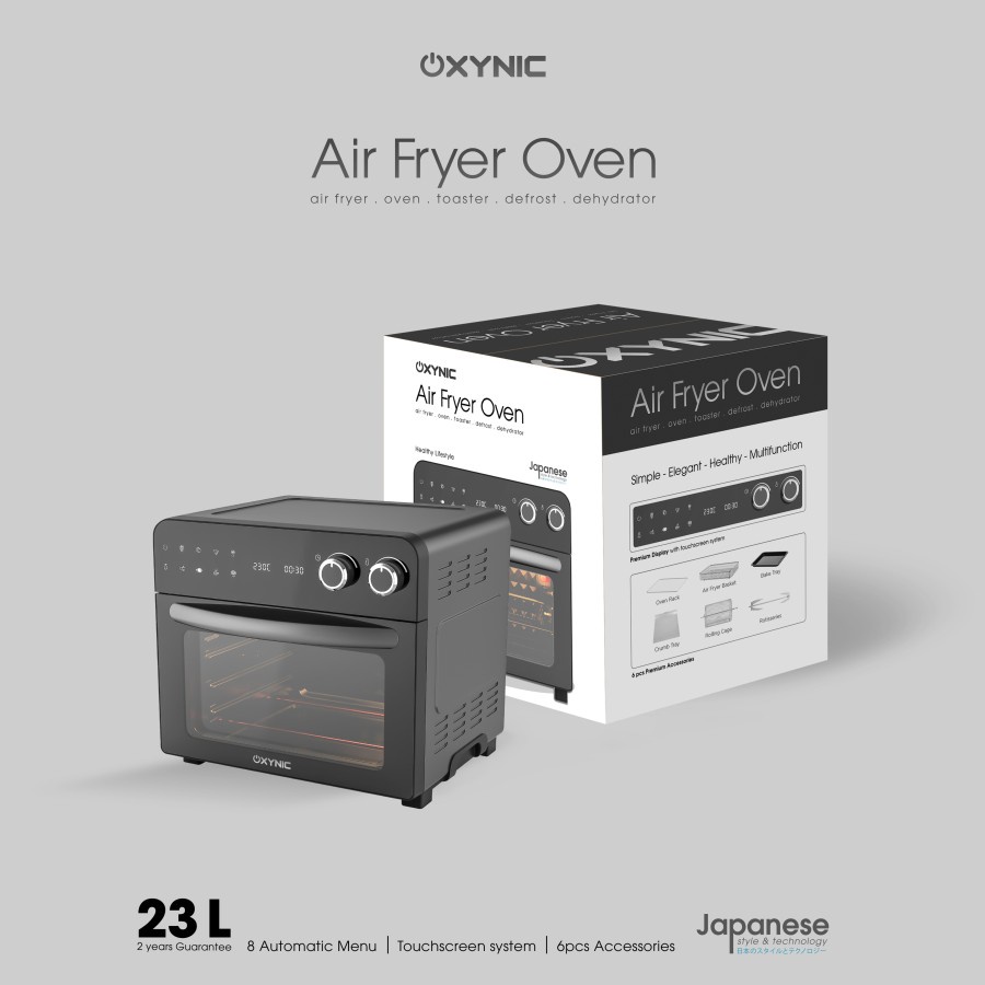 Air Fryer Oven Oxynic Full Touchscreen Capacity 23L Garansi 2 Tahun