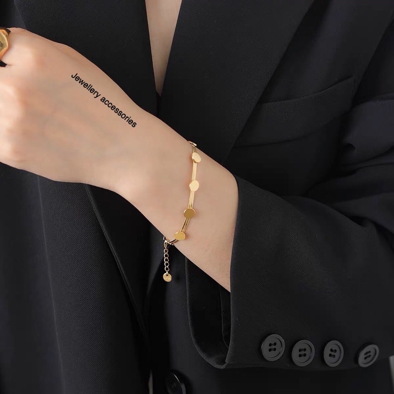 Gelang Titanium Belut Koin Korea Elegan Fashion Style Trending