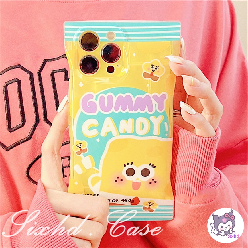 Compatible For iPhone 14 13 12 11 Pro Max SE2020 X Xr Xs Max 8 7 Plus Candy Snack Bag Case Cartoon Spongebob Phone Case Soft Shockproof Silicon Tpu Protective Cover