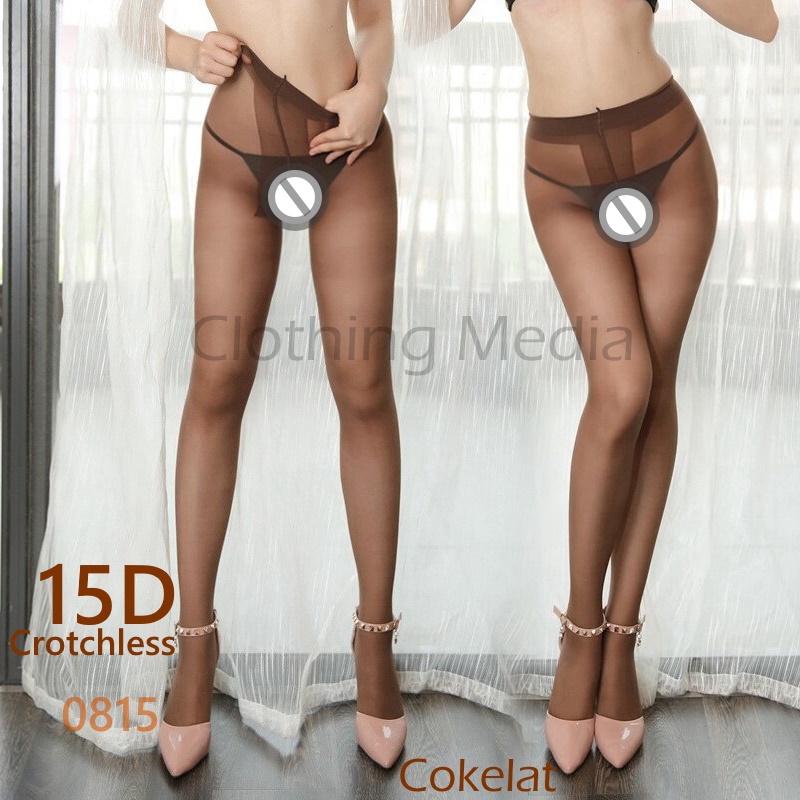 Pantyhose Crotchless Tipis 15D Open Crotch Selangkangan Terbuka Stocking Celana