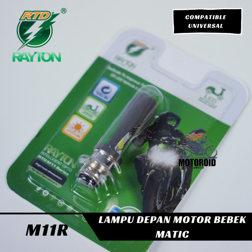 LAMPU MOTOR RTD M11RA-H6 BOHLAM H4 LAMPU HEADLAMP LED M11RA H6 KAKI BEBEK MATIC UNIVERSAL