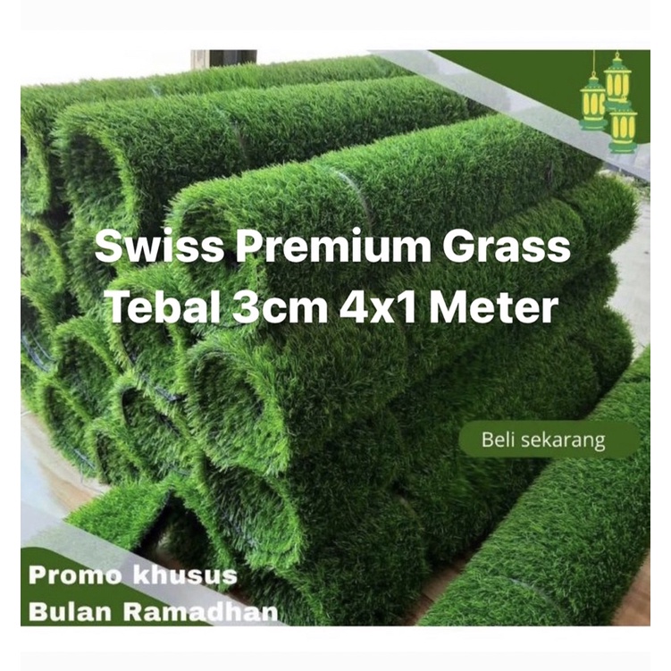 Rumput sintetis swiss premium 3cm 1x4 Meter /karpet rumput sintetis /rumput sintetis murah /rumput s