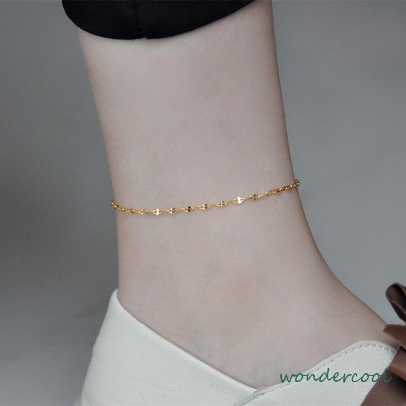 Gelang Kaki Titanium Lapis Emas 24k Gold Anti Luntur  Anti Karatan-Won