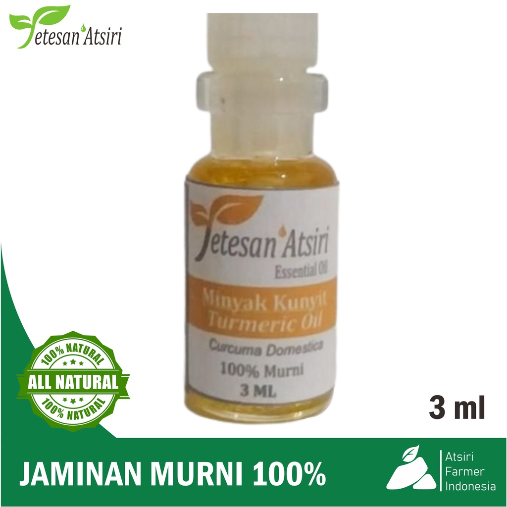 3ml minyak atsiri kunyit kunir murni turmeric oil pure essential oil aromatherapy therapeutic grade diffuser humidifier burner aromaterapi esensial essensial esential penyulingan tanpa campuran TETESAN ATSIRI 3 ml