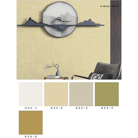 Wallpaper Dinding Garis Zigzag Tekstur Timbul Putih Kuning