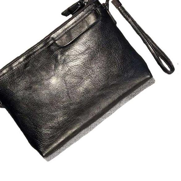 Pennay Clutch Bag Kyojin Pria Tas Tangan Kulit Import Handbag V7727 - Hitam