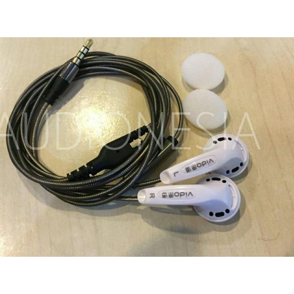Earbud Vido Recable - Grey Copper with Mic recab reter cable kabel