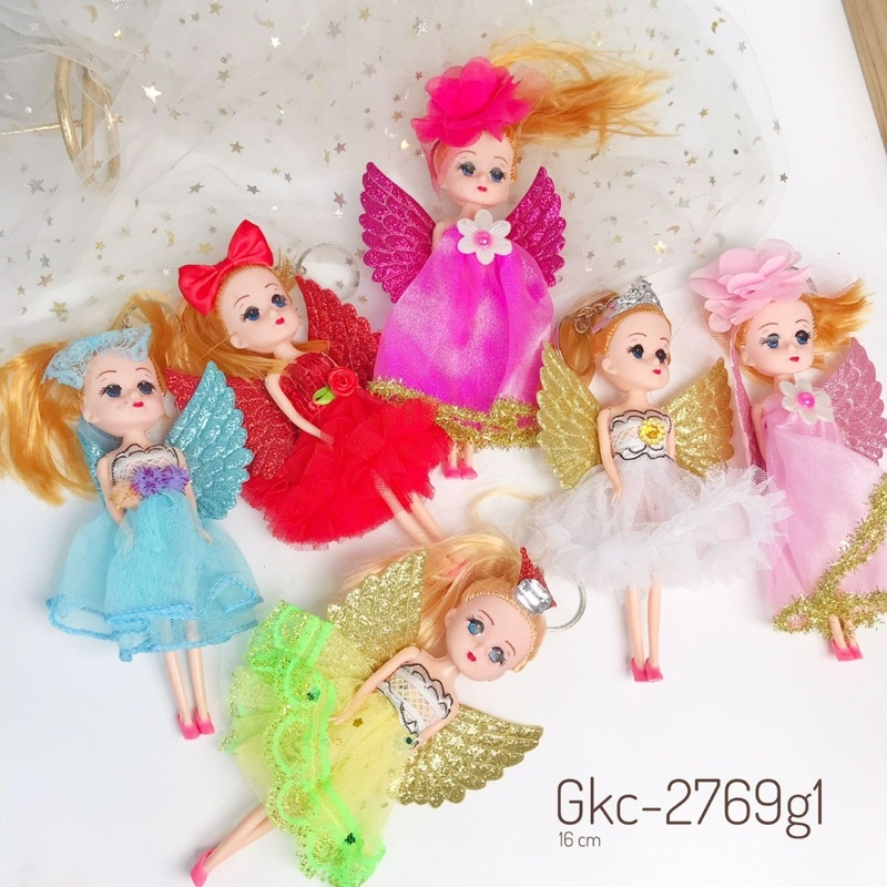 Gantungan kunci boneka gaun lucu keychain goodie bag / princess doll / gantungan barbie