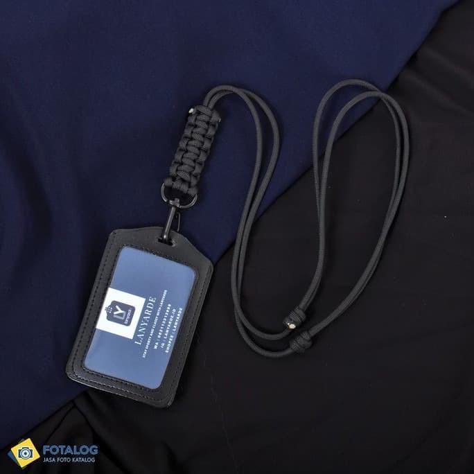 

4152 Lanyard Cobra Simple Name Tag ID Card Holder Tali Leher Paracord