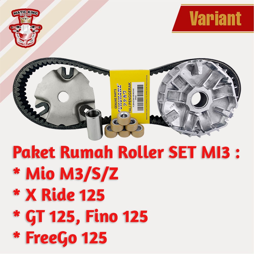 Paket Kirian Rumah Roller Vanbelt Yamaha Mio Sporty Smile Soul Fino Nouvo Karbu 110 Fukukawa