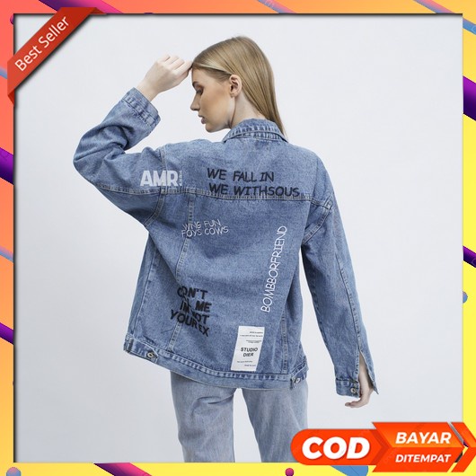 Jaket Jeans Wanita Jens 2022 Oversize Jins Levis Kekinian Korea Jacket Murah Cewek Tebal Terbaru Jak