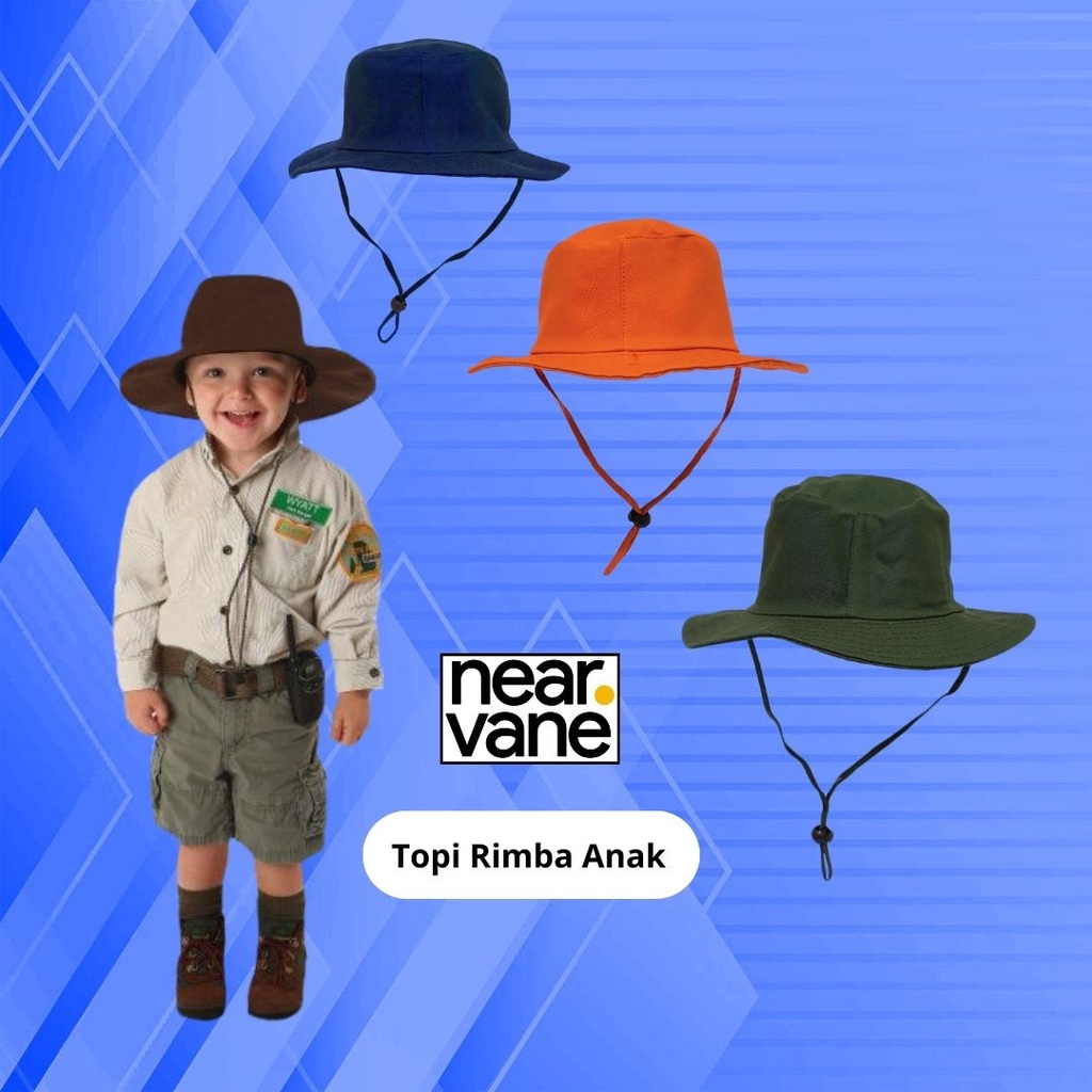 Topi Rimba Hat Tali Safari Adventure Bucket Hat Anak Laki Laki Perempuan Lucu Umur Usia 1 2 3 4 5 6 7 8 9 10 Tahun Outdoor Cowok Cewek