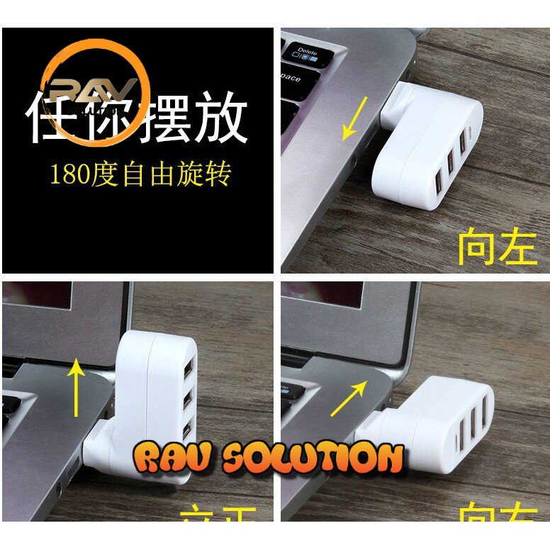 USB HUB 3 PORT ROTASI 180 DERAJAT HI SPEED