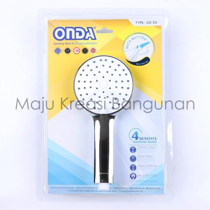 Hand Shower ONDA SO SS Chrome Kamar Mandi Tipe SOSS Kepala Bulat 1.5M paling rame