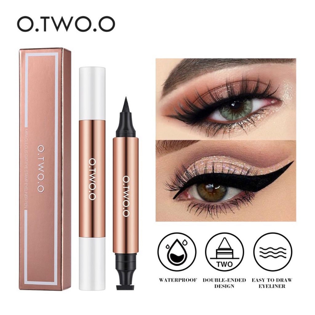 O.TWO.O otwoo 2in1 Liquid Eyeliner Stamp Waterproof Long Lasting Pencil 100%Original