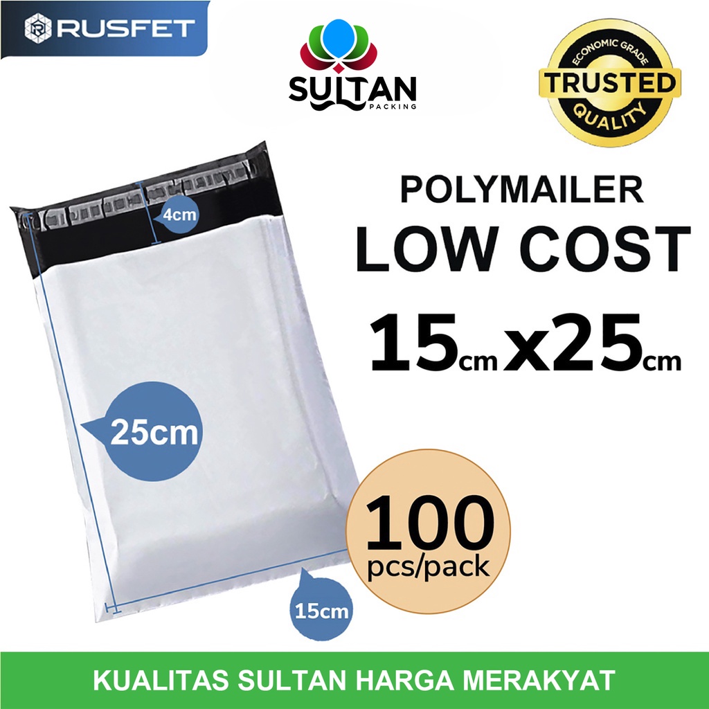

Plastik Polymailer PACK LOW COST Amplop Polimailer PUTIH 15x25 RUSFET