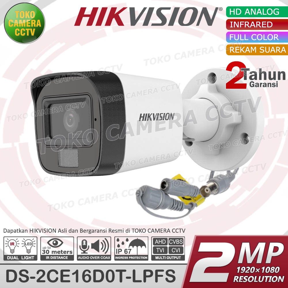 PAKET CCTV HIKVISION 2MP DUAL LIGHT AUDIO COLORVU 4 CHANNEL 4 KAMERA