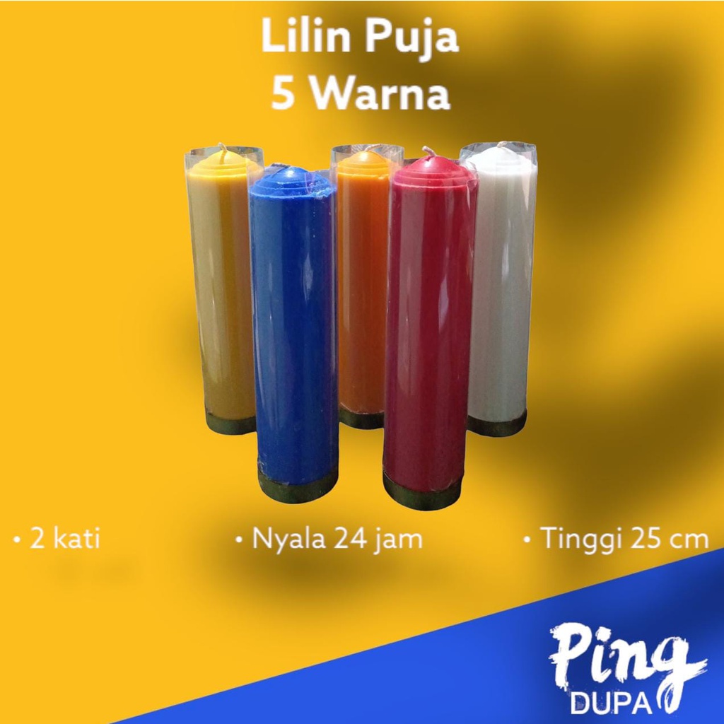 Lilin Puja 5 Warna 2 Kati Nyala 24 Jam Tinggi 25 Cm Cocok Untuk Acara Keagamaan