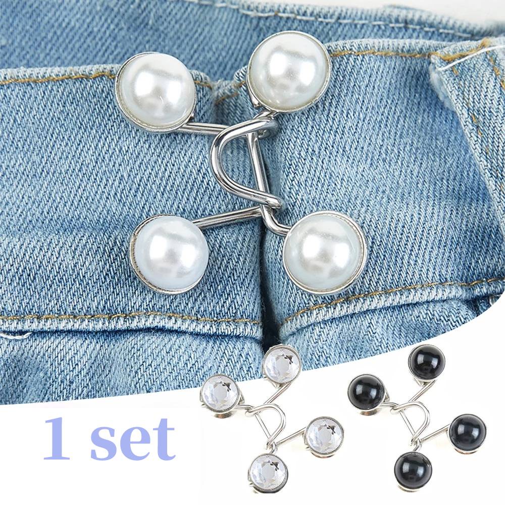 Diy Pakaian Jeans Jahit-Gratis Kancing Pengencang Yang Dapat Disesuaikan Pinggang Gesper Wanita Pria Extender Set Celana Snap Pengikat Mutiara Jeans Button Pins Nail-Free Waist Buckle