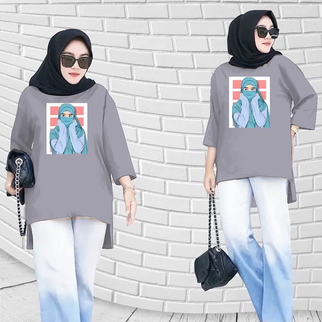 GSC - Long Tunik Anime Girl Cadar 005 / Tunik Panjang Wanita Crepe Premium