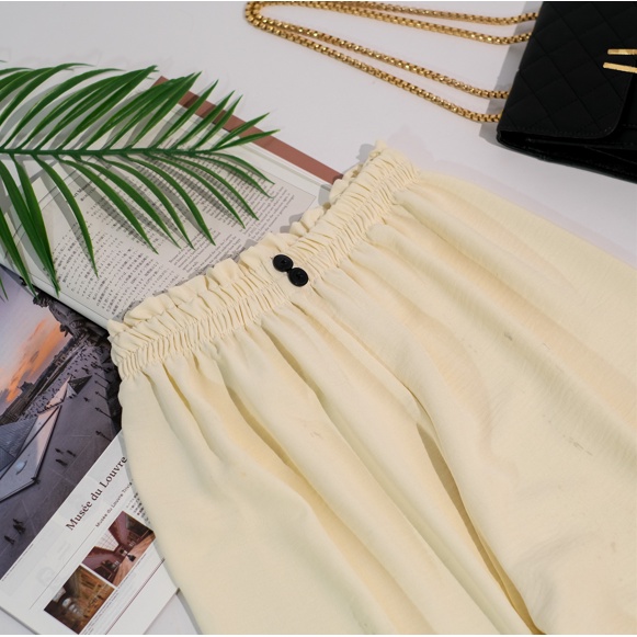 IL - CELANA KULOT CRINCLE HW AIRFLOW KANCING DUA / KULOT CRINCLE WANITA KANCING DUA HIGHWAIST