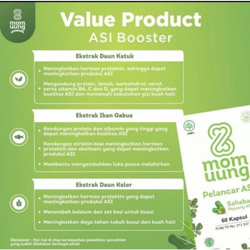 MOM UUNG ASI BOOSTER isi 30 Kapsul