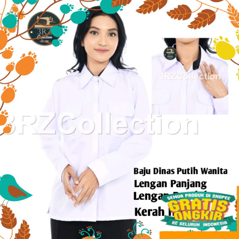 SPESIAL NATAL TAHUN BARU 2022 Baju Seragam Dinas Putih Wanita Seragam Pns Putih Wanita Baju Pdh Puti