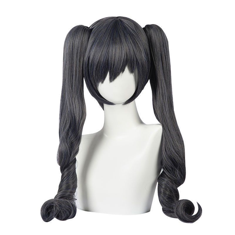 [MikanHiro Store] WIG BLACK BUTLER DOUBLE PONYTAILMcoser black deacon cos char robin wig cosplay custom accessories props gray blue long fake hair