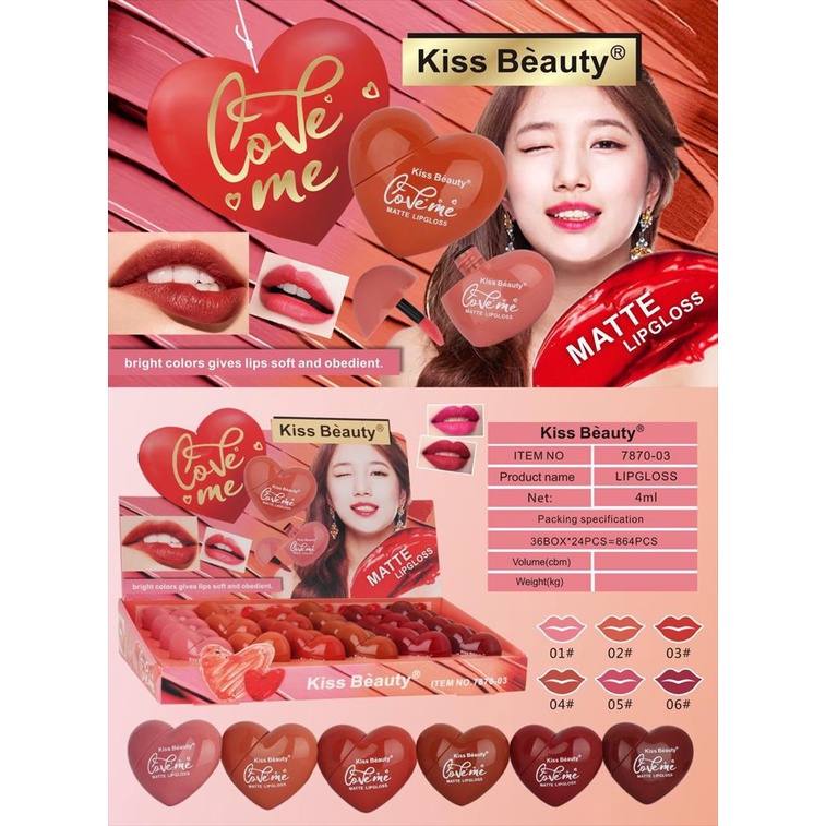 KISS BEAUTY LOVE ME  MATTE LIP GLOSS