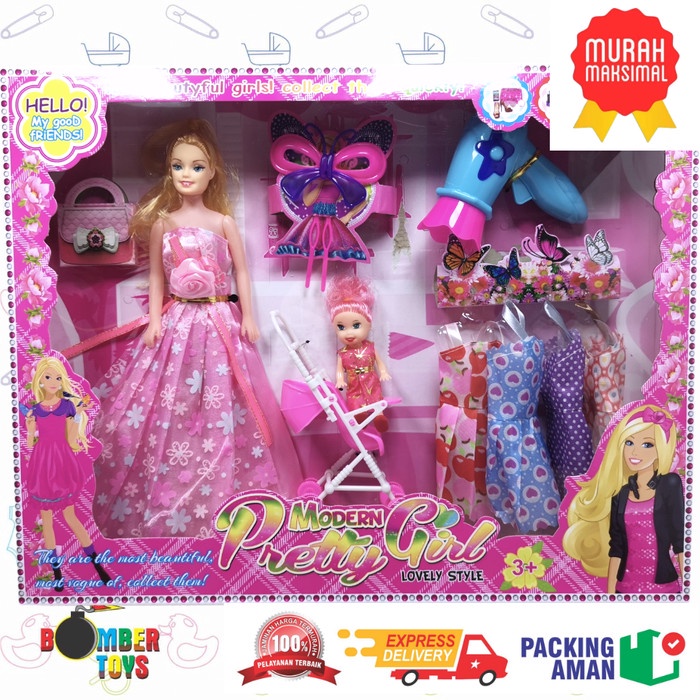 MAINAN ANAK BONEKA BERBIEE GANTI BAJU BERBIE BEAUTY 2630-P9