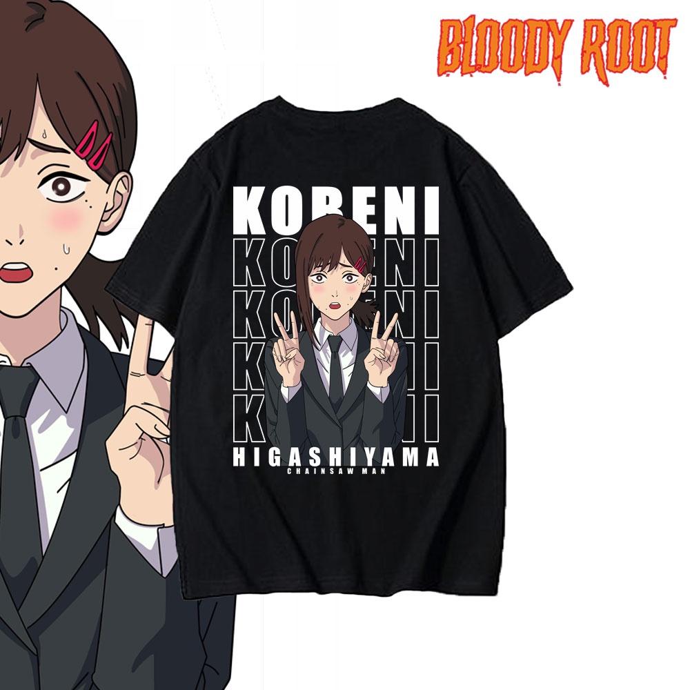 Kaos Chainsaw Man Kobeni Higashiyama / T-shirt Kobeni Chainsawman / Bloody Root / Rebahan Shop