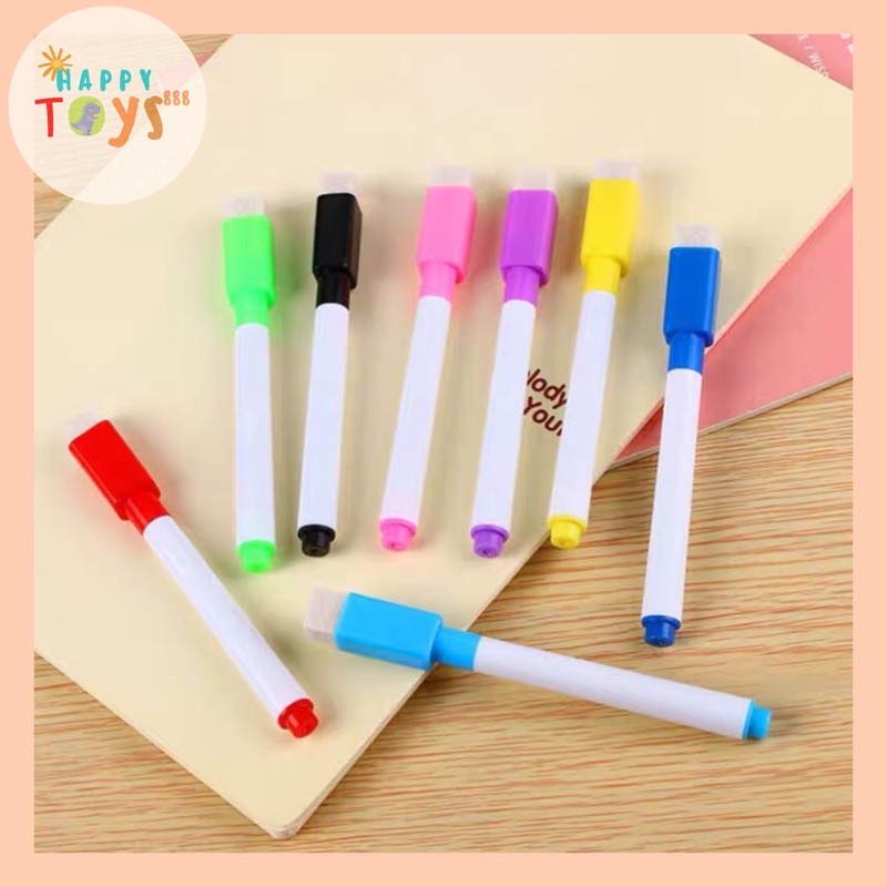 HAPPYTOYS.888 SMALL #A44 WHITEBOARD PEN / SPIDOL PAPAN TULIS ANAK BISA HAPUS / SPIDOL WARNA HITAM /  SPIDOL PENGHAPUS / WIPE AND CLEAN